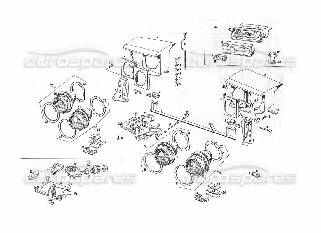 a part diagram from the maserati indy 4.2 parts catalogue