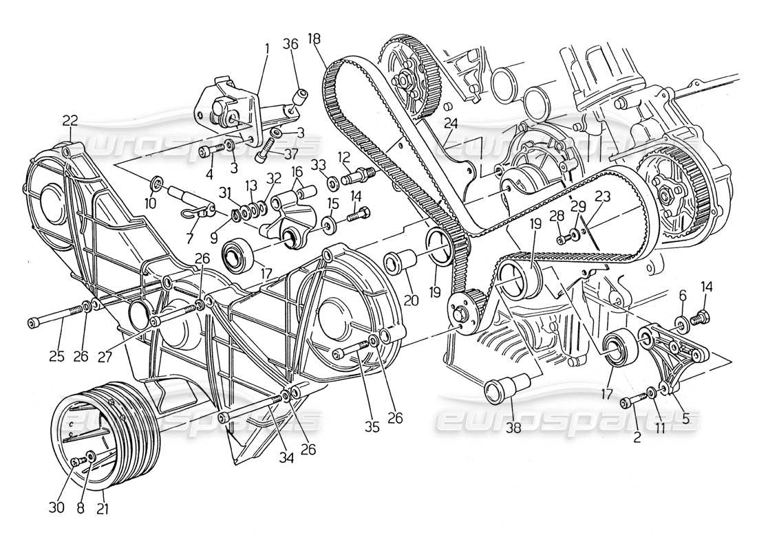 a part diagram from the maserati 2.24v parts catalogue