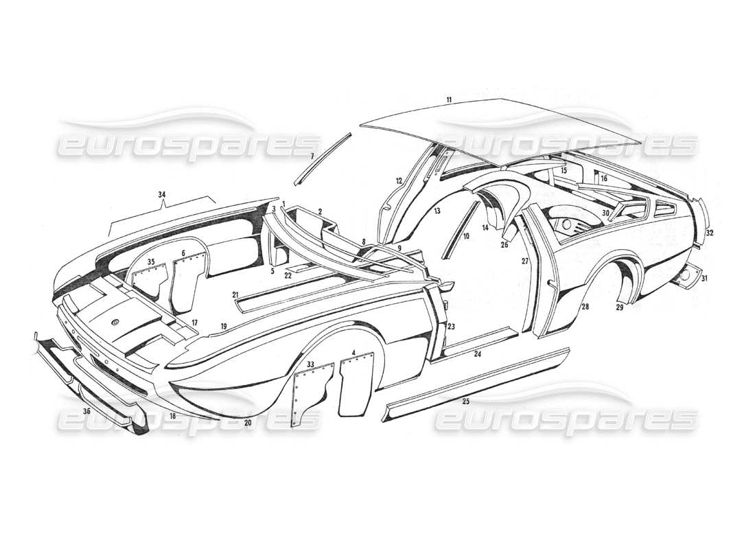 a part diagram from the maserati indy parts catalogue