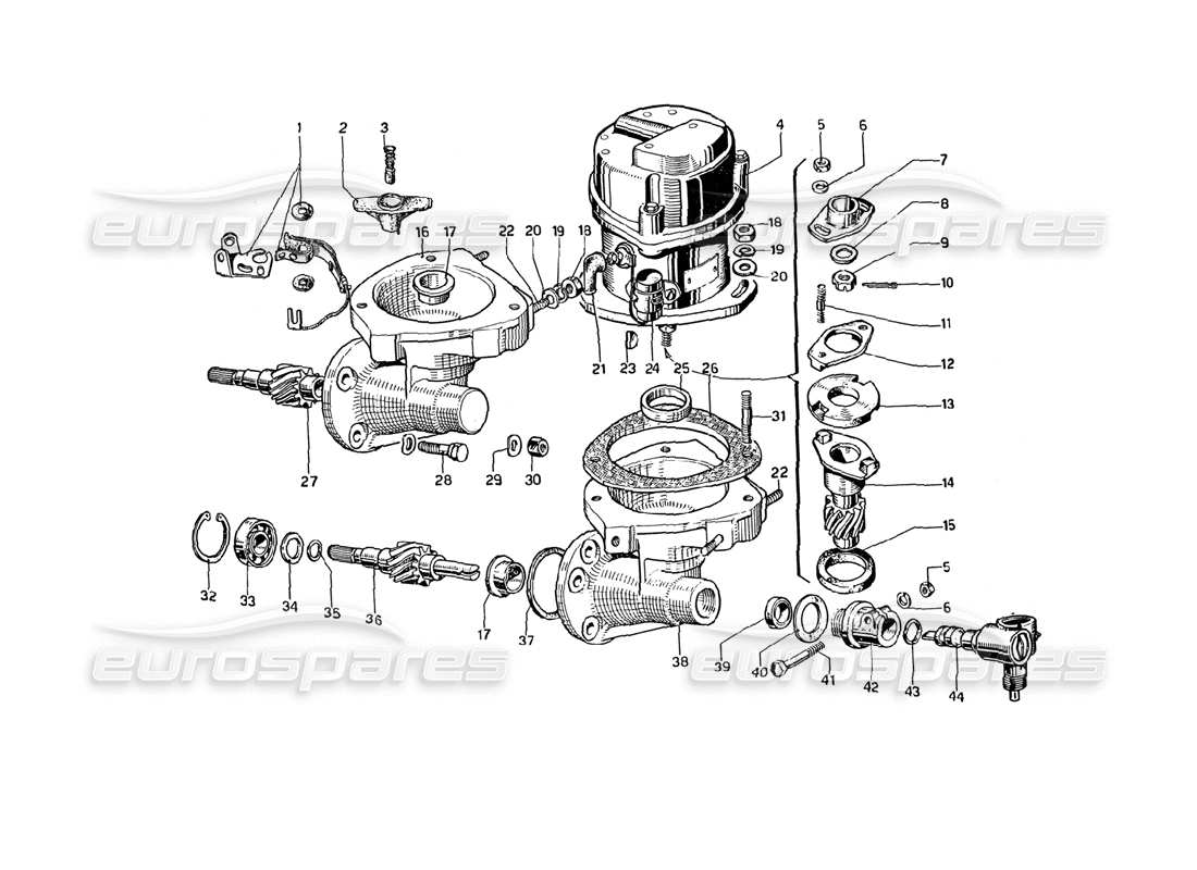 a part diagram from the ferrari 275 gtb4 parts catalogue