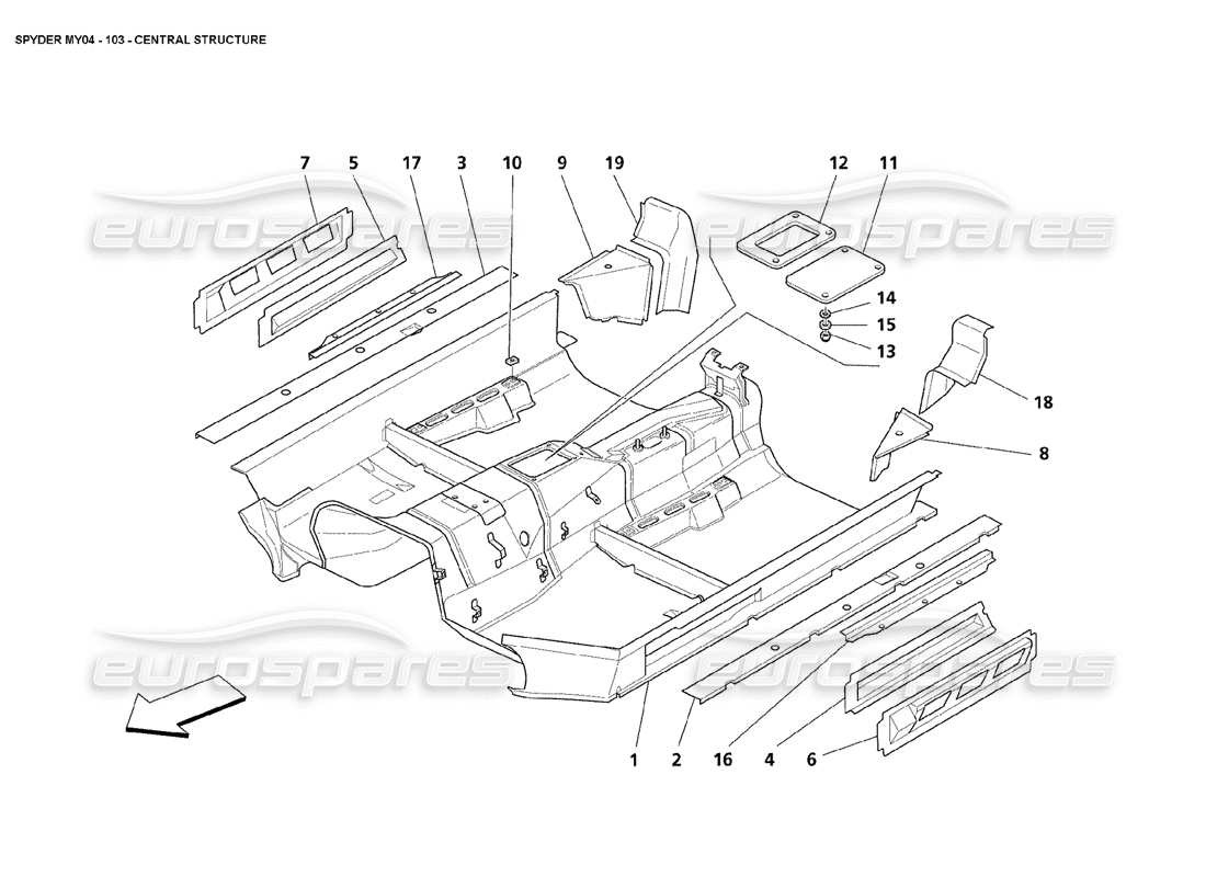 a part diagram from the Maserati 4200 Spyder (2004) parts catalogue