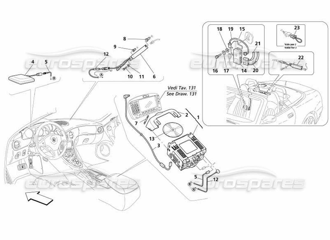 a part diagram from the maserati 4200 spyder (2005) parts catalogue