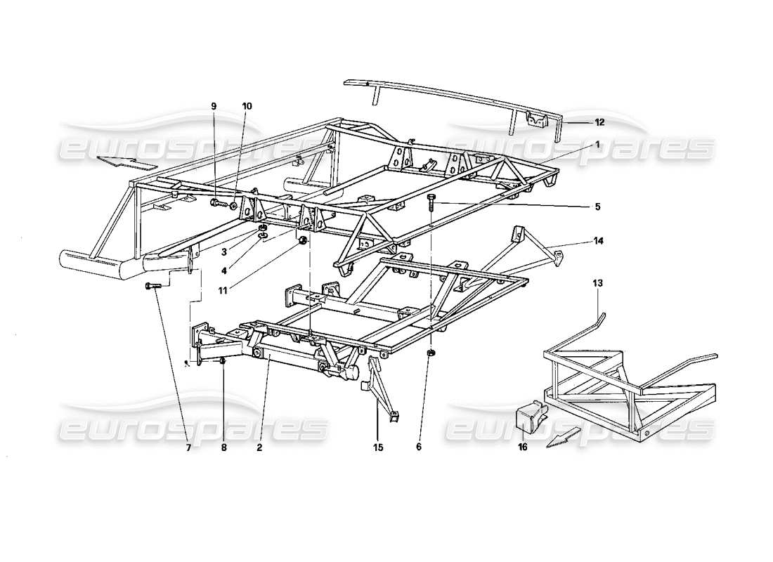 a part diagram from the Ferrari Testarossa (1987) parts catalogue