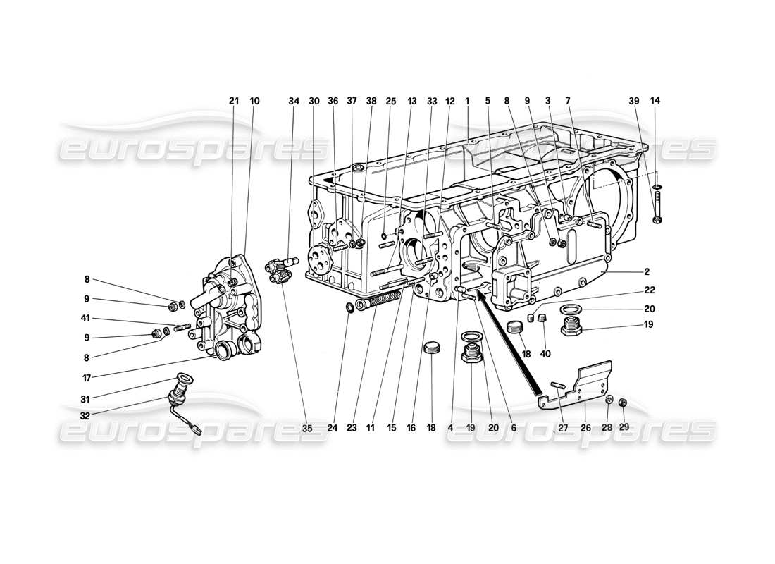a part diagram from the ferrari testarossa (1990) parts catalogue