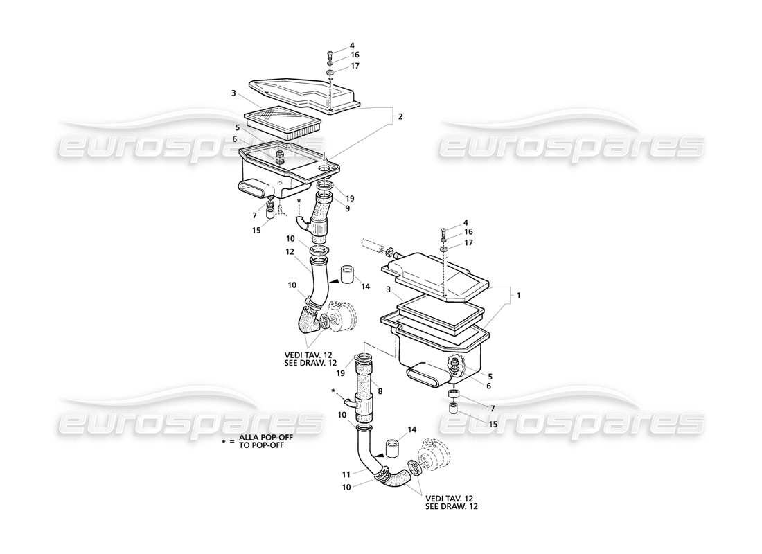 a part diagram from the maserati qtp v6 evoluzione parts catalogue