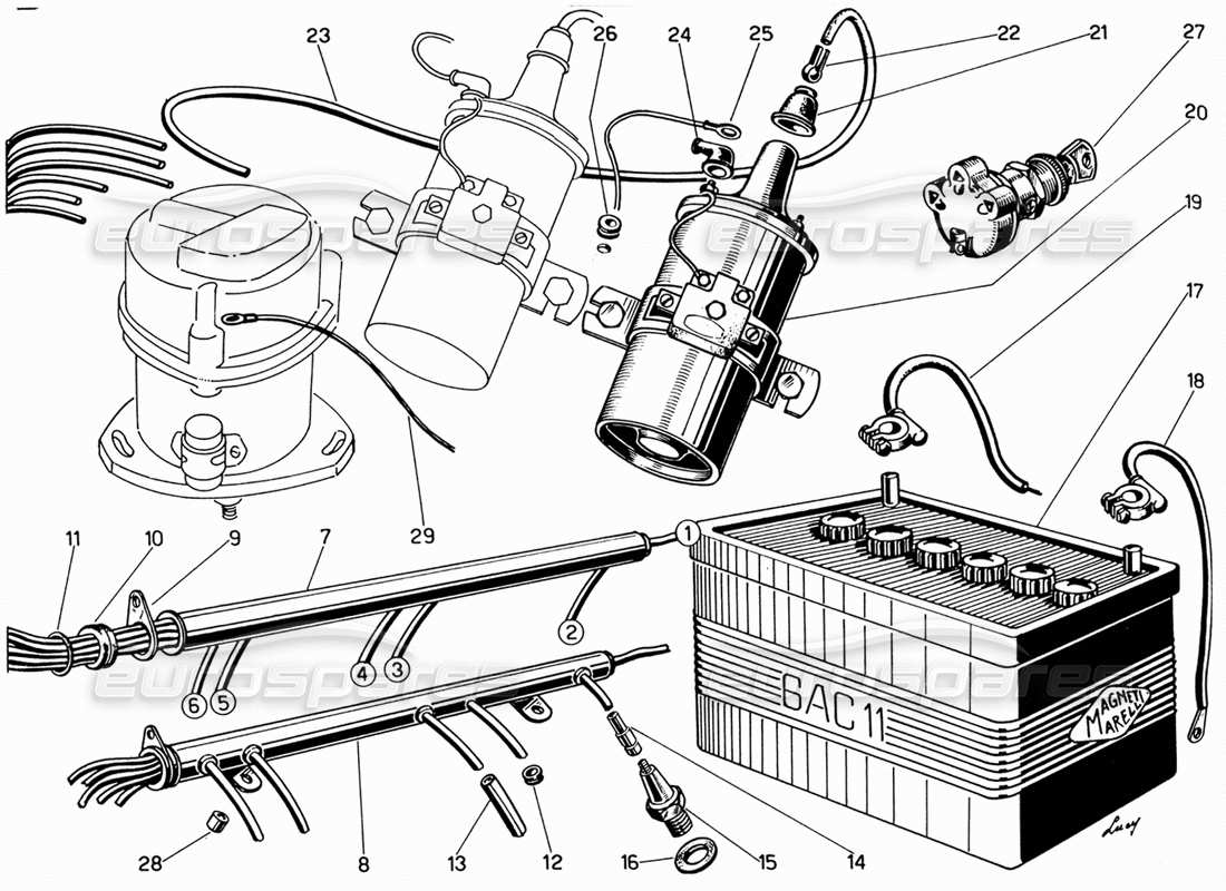 part diagram containing part number fht003