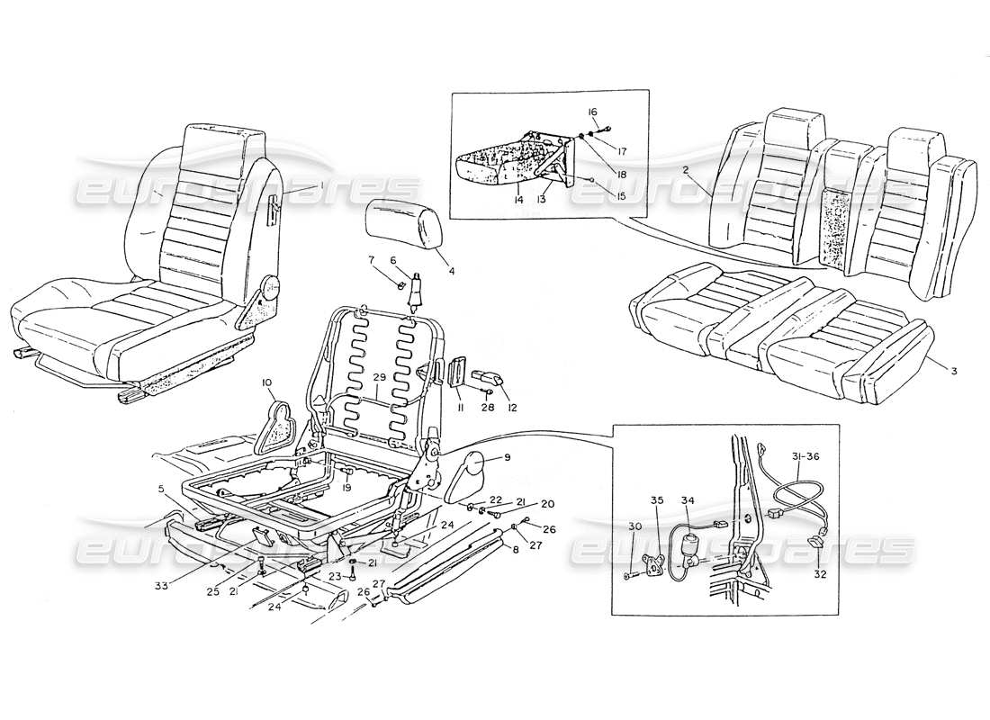 a part diagram from the maserati ghibli 2.8 (non abs) parts catalogue