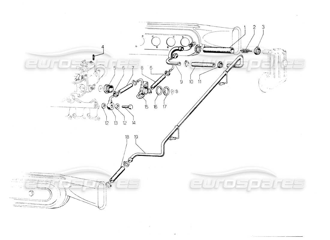 VIEW PARTS DIAGRAMS FROM THE LAMBORGHINI COUNTACH LP400 PARTS CATALOGUE a part diagram from the lamborghini countach lp400 parts catalogue