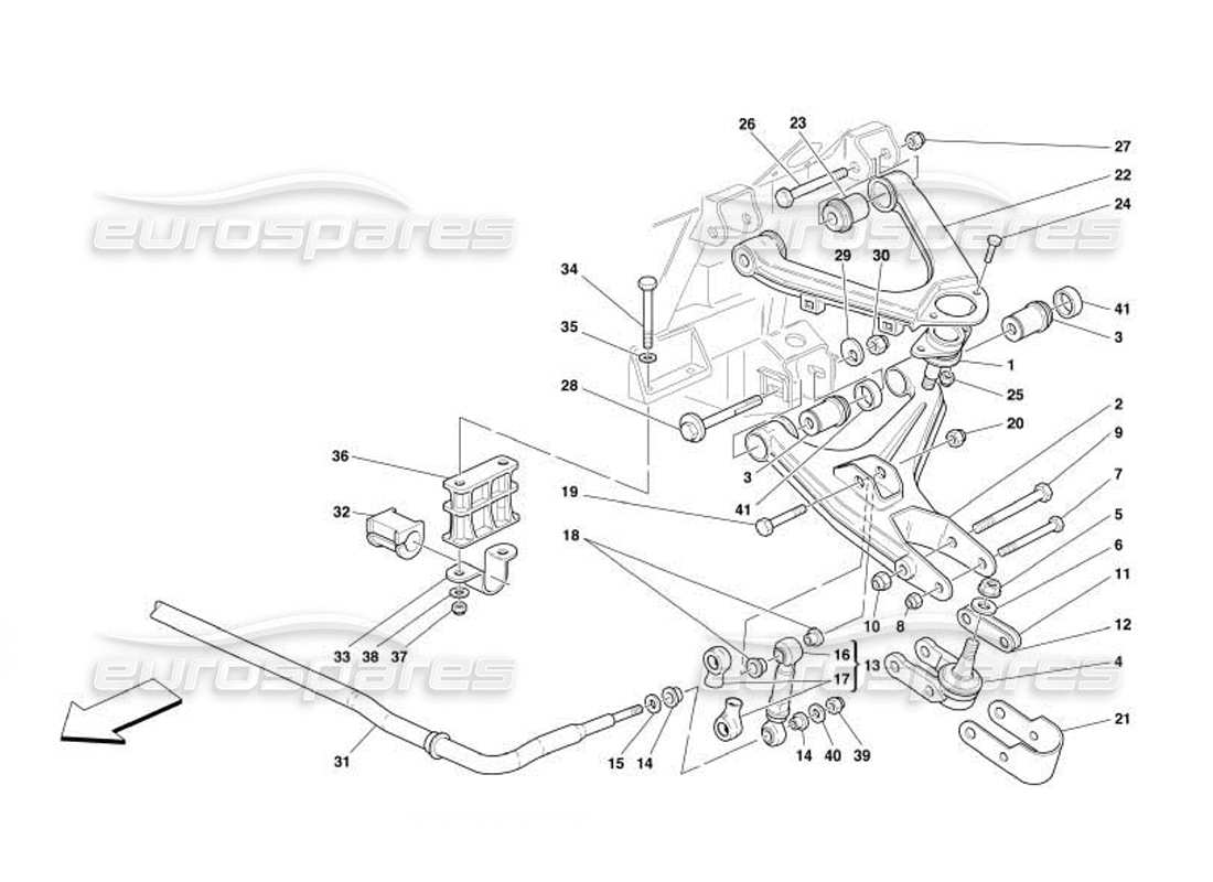 a part diagram from the Ferrari 550 Barchetta parts catalogue