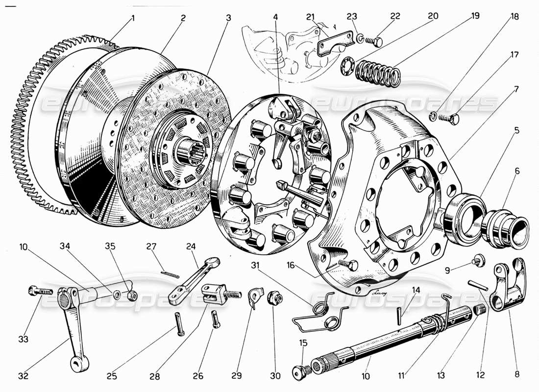 VIEW PARTS DIAGRAMS FROM THE FERRARI 330 GT 2+2 PARTS CATALOGUE a part diagram from the ferrari 330 gt 2+2 parts catalogue