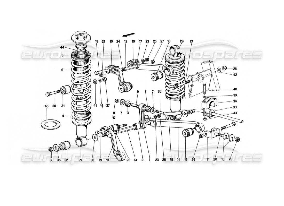 a part diagram from the Ferrari 512 BBi parts catalogue