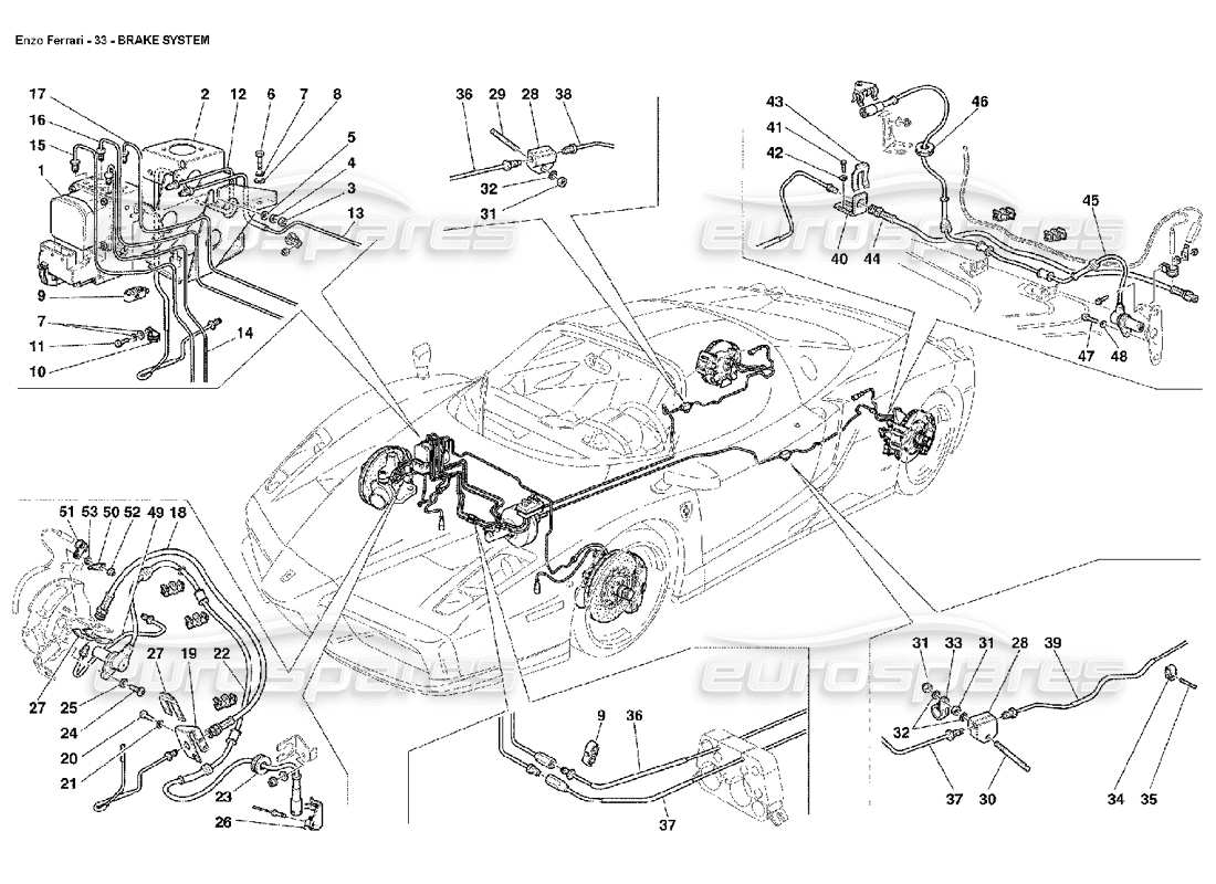 a part diagram from the ferrari enzo parts catalogue
