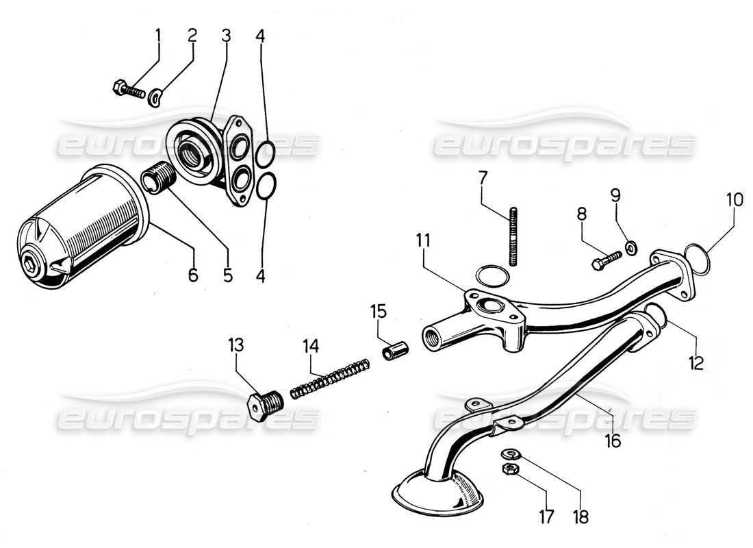 a part diagram from the Lamborghini Urraco P300 parts catalogue