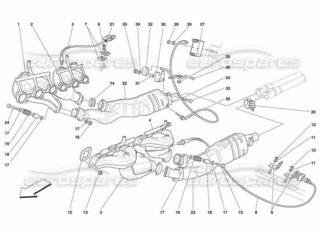 a part diagram from the ferrari 575 parts catalogue