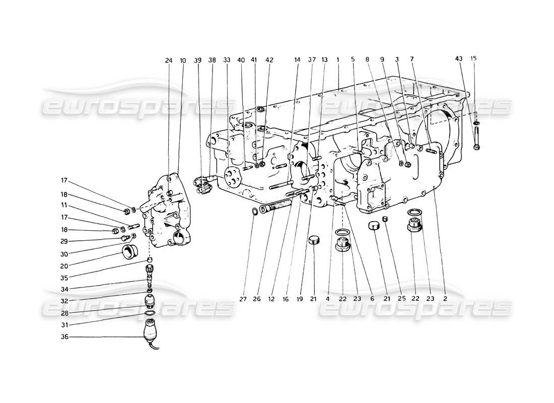 a part diagram from the ferrari 512 bb parts catalogue