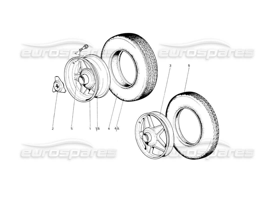 a part diagram from the ferrari 512 bb parts catalogue
