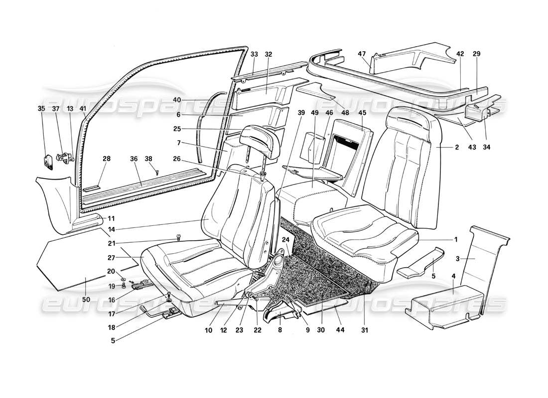 a part diagram from the Ferrari Mondial 3.0 QV (1984) parts catalogue