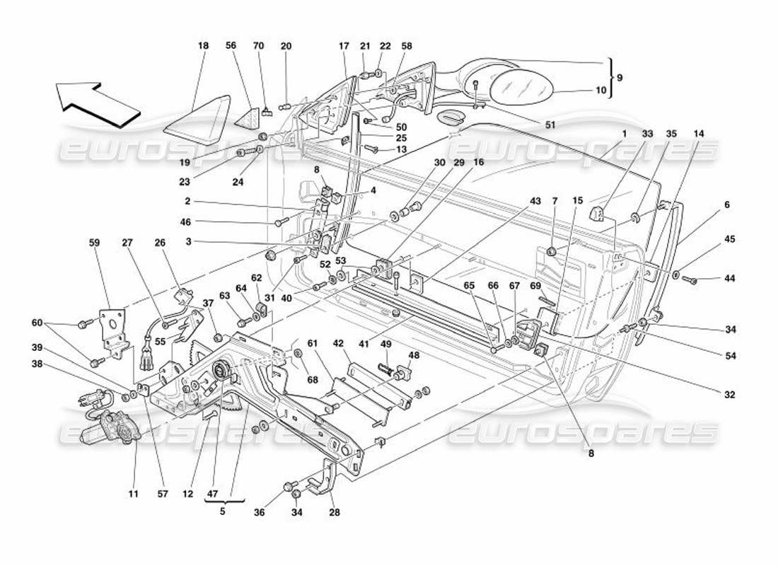 a part diagram from the ferrari 575 superamerica parts catalogue