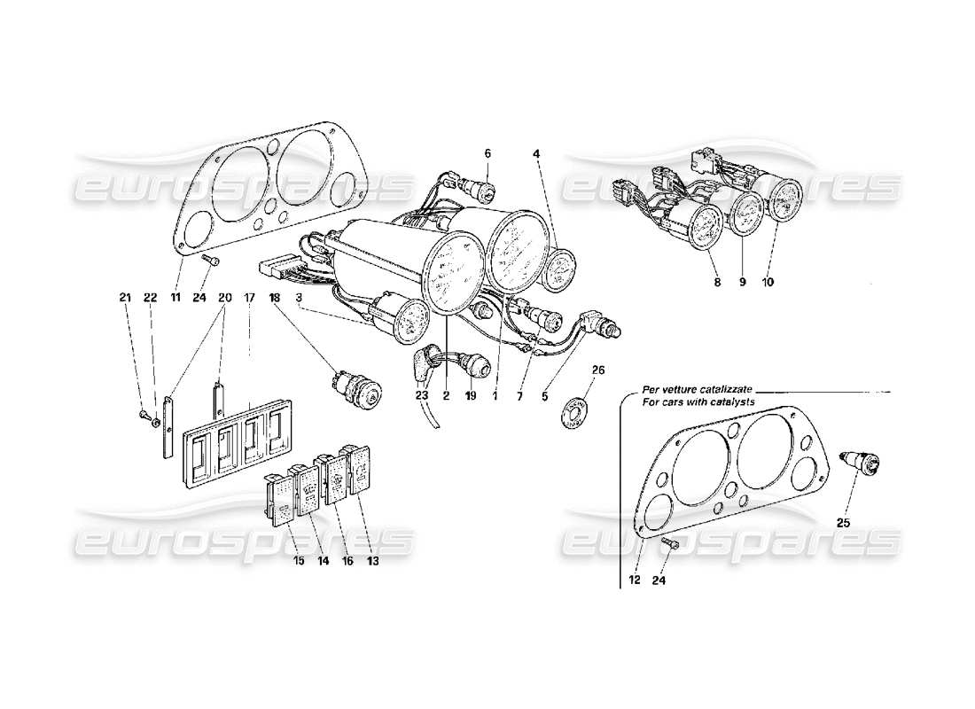 VIEW PARTS DIAGRAMS FROM THE FERRARI F40 PARTS CATALOGUE a part diagram from the ferrari f40 parts catalogue