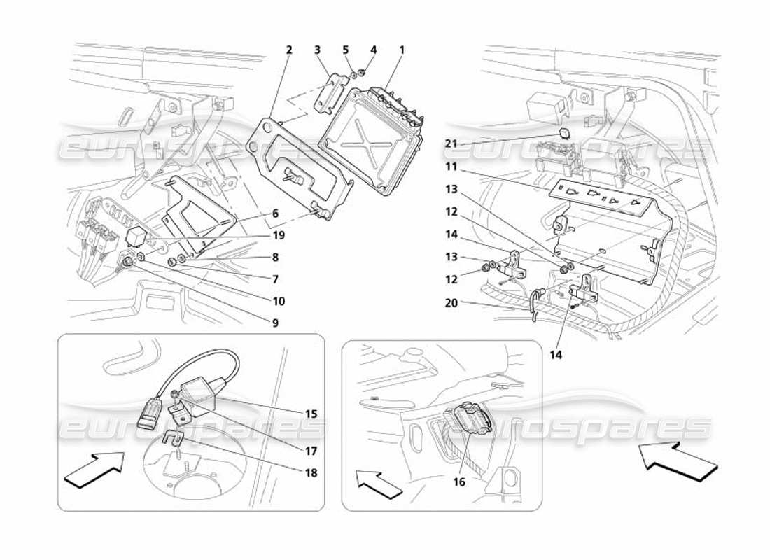 a part diagram from the maserati 4200 spyder (2005) parts catalogue