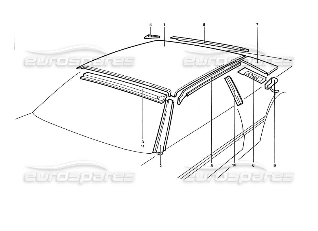 a part diagram from the Ferrari 400 GT / 400i (Coachwork) parts catalogue
