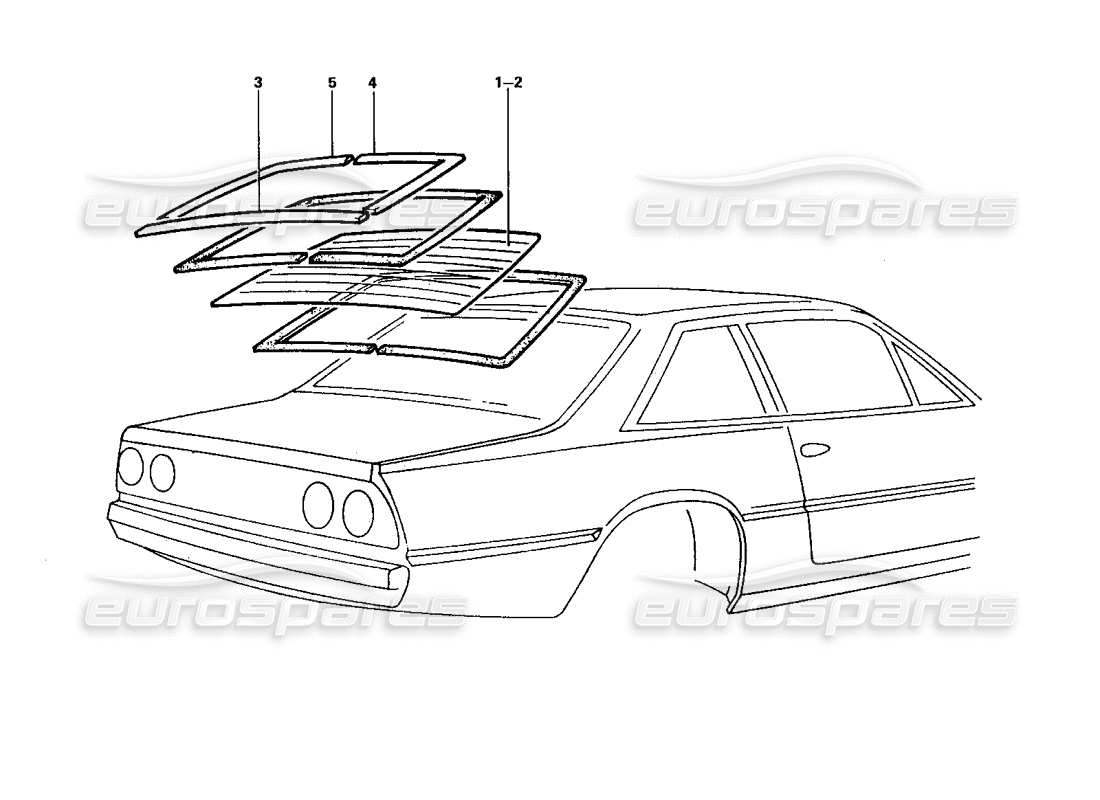 a part diagram from the ferrari 412 (coachwork) parts catalogue