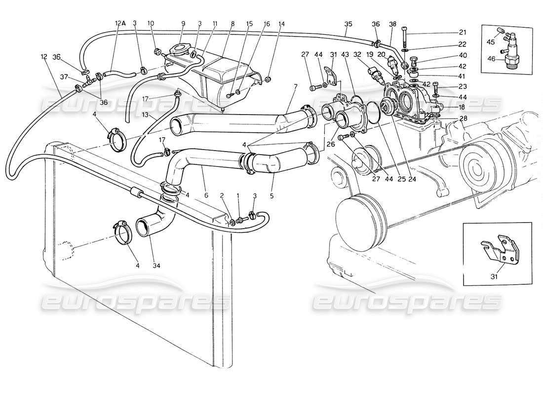 a part diagram from the Maserati Biturbo Spider parts catalogue