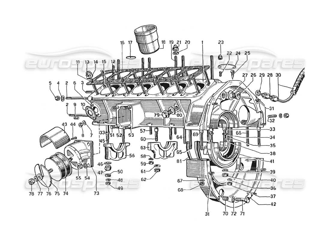 VIEW PARTS DIAGRAMS FROM THE FERRARI 275 GTB4 PARTS CATALOGUE a part diagram from the ferrari 275 gtb4 parts catalogue