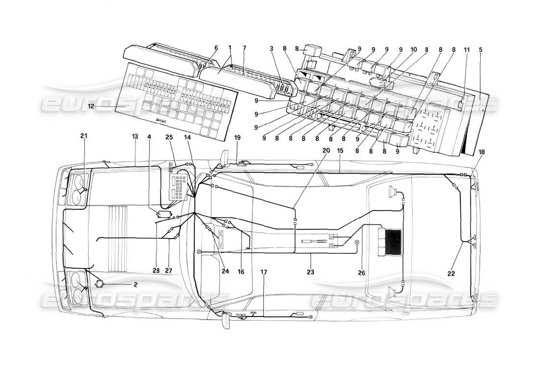 a part diagram from the Ferrari 400i (1983 Mechanical) parts catalogue
