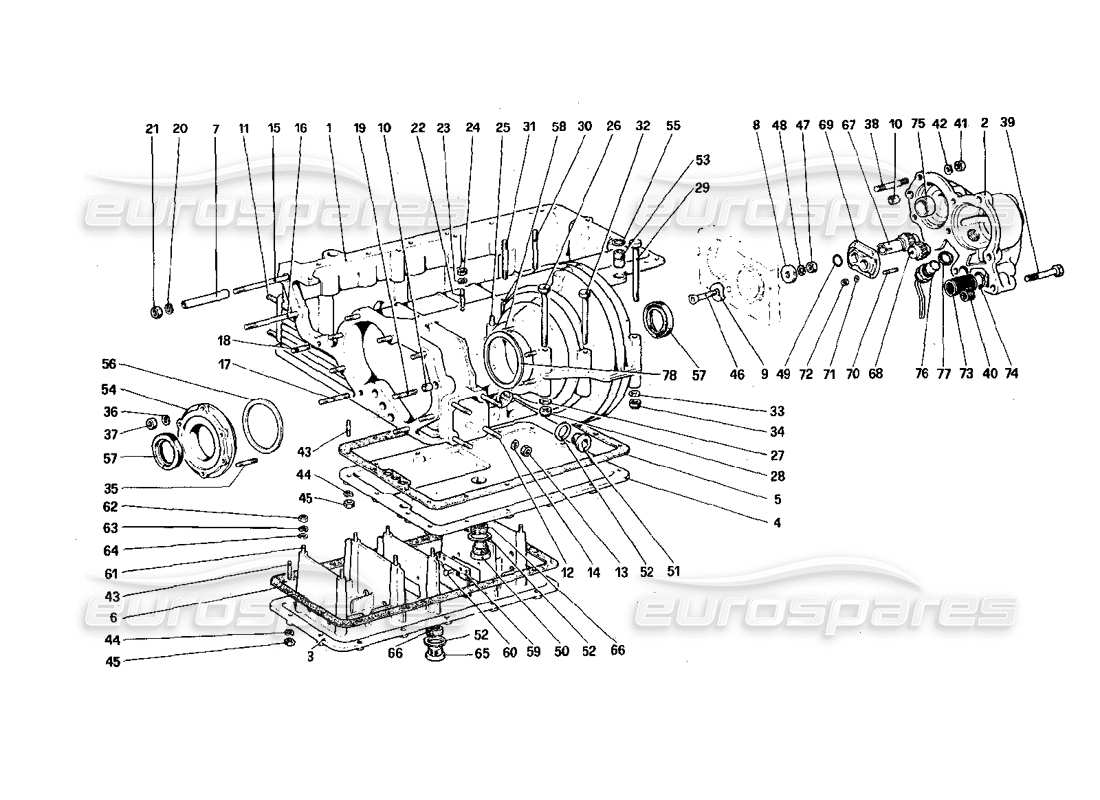 a part diagram from the ferrari 308 quattrovalvole (1985) parts catalogue