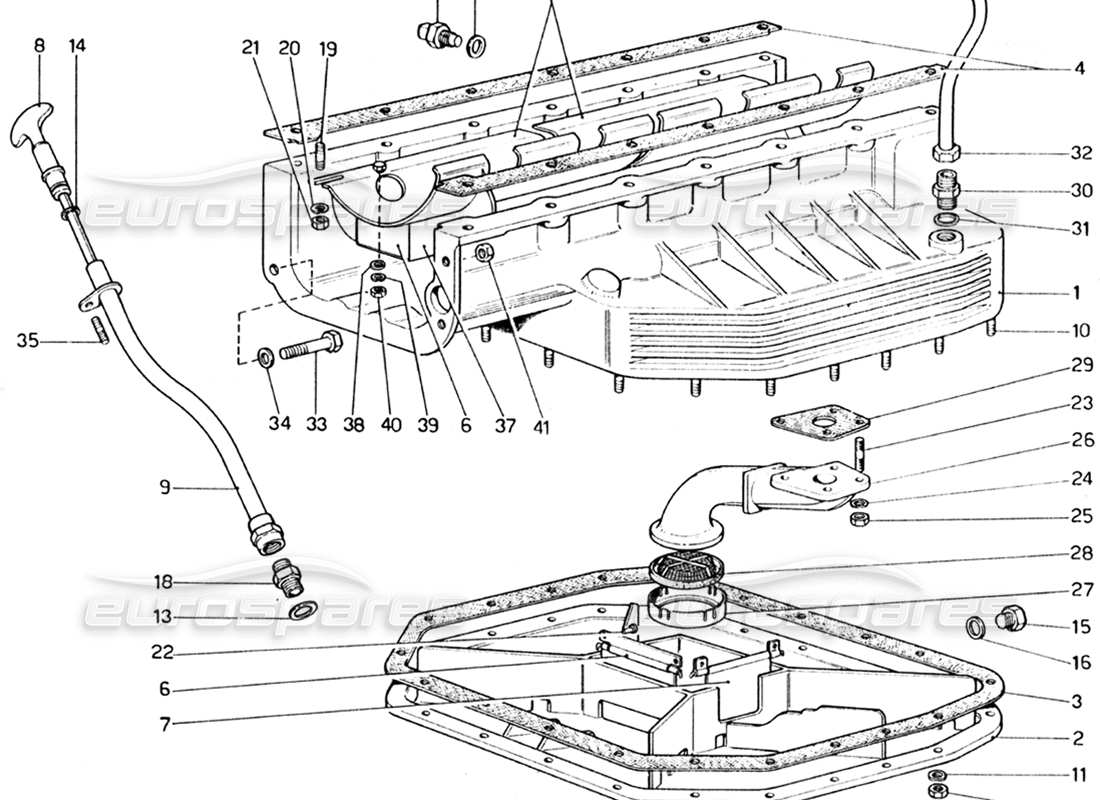 a part diagram from the ferrari 330 and 365 parts catalogue