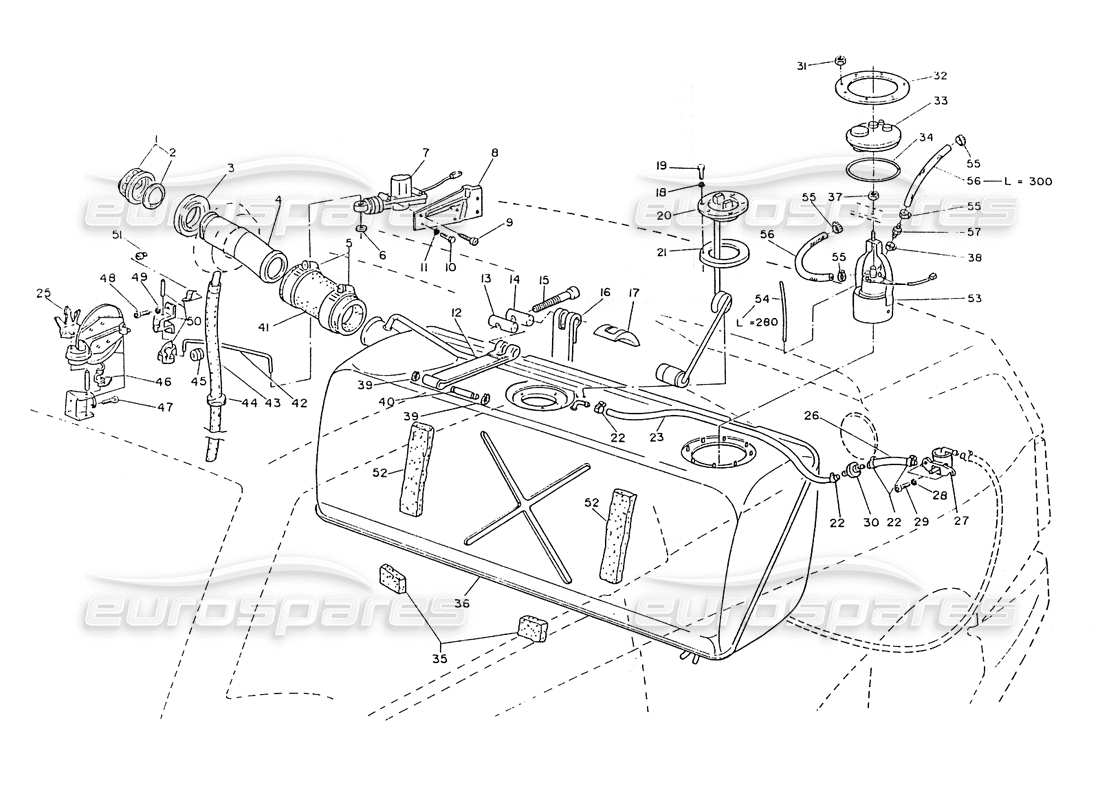 a part diagram from the maserati ghibli 2.8 (non abs) parts catalogue