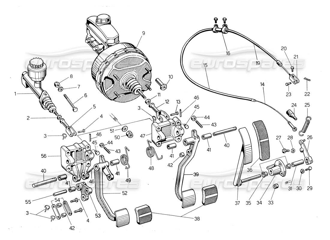 a part diagram from the Lamborghini Countach LP400 parts catalogue