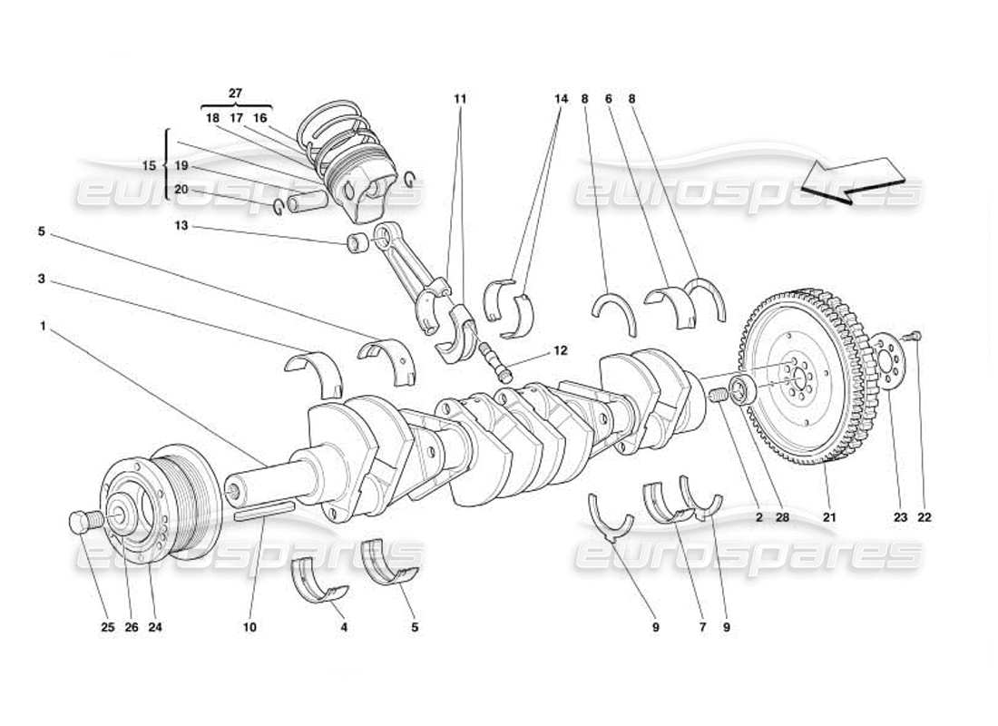 VIEW PARTS DIAGRAMS FROM THE FERRARI 550 BARCHETTA PARTS CATALOGUE a part diagram from the ferrari 550 barchetta parts catalogue