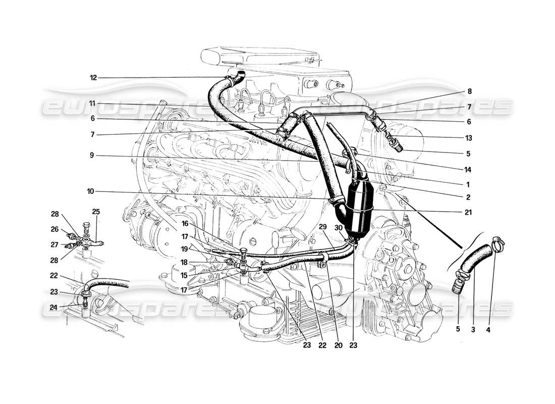 a part diagram from the Ferrari 328 (1988) parts catalogue