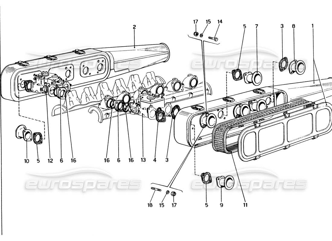 a part diagram from the Ferrari 365 GT4 2+2 (1973) parts catalogue