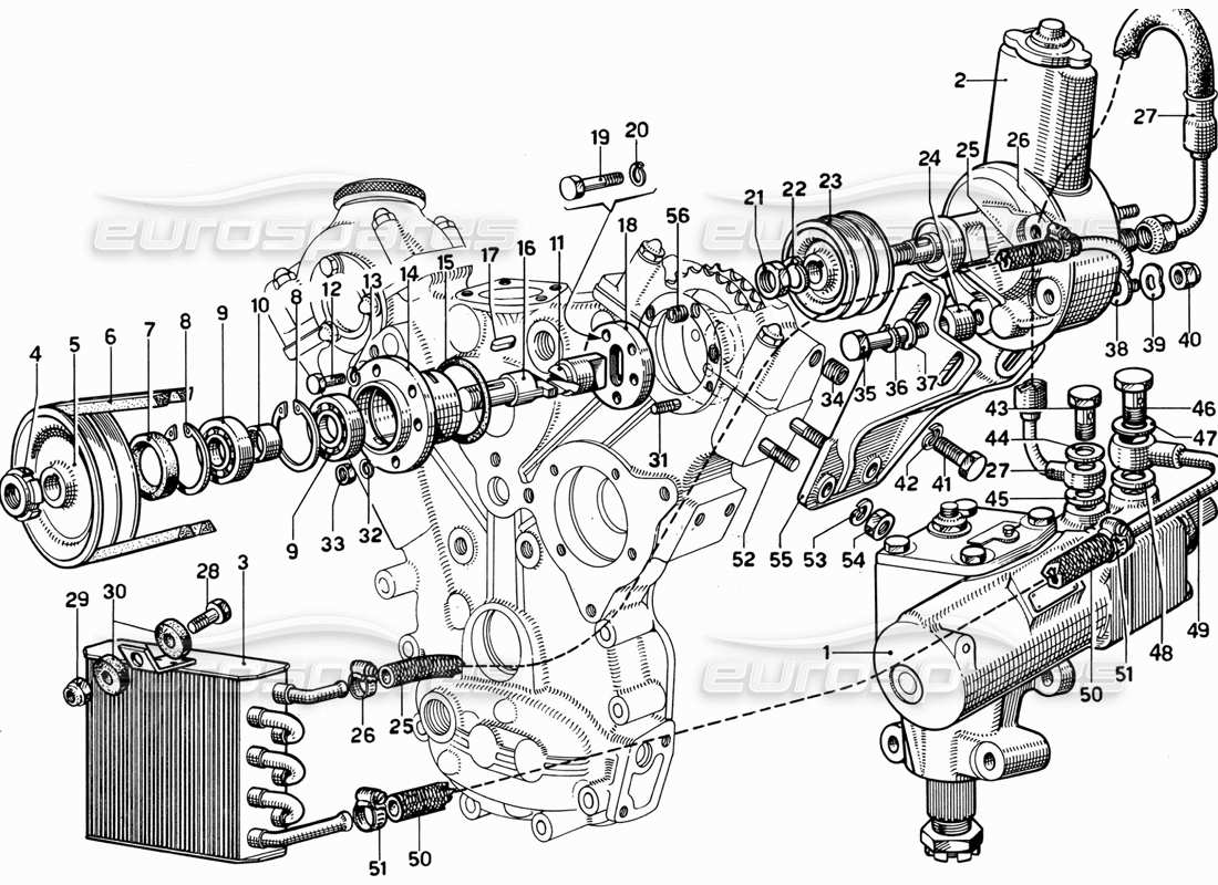 a part diagram from the Ferrari 365 GT 2+2 (Mechanical) parts catalogue