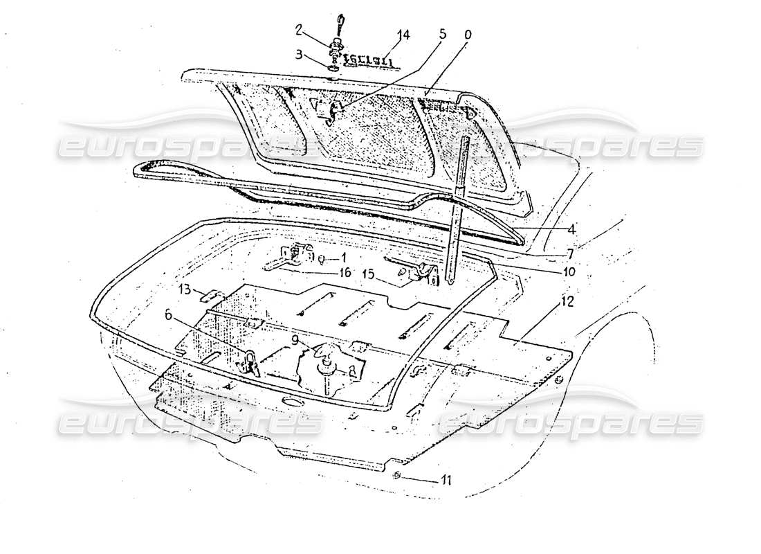 a part diagram from the ferrari 330 gt 2+2 (coachwork) parts catalogue