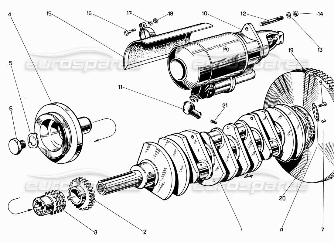 a part diagram from the ferrari 330 and 365 parts catalogue