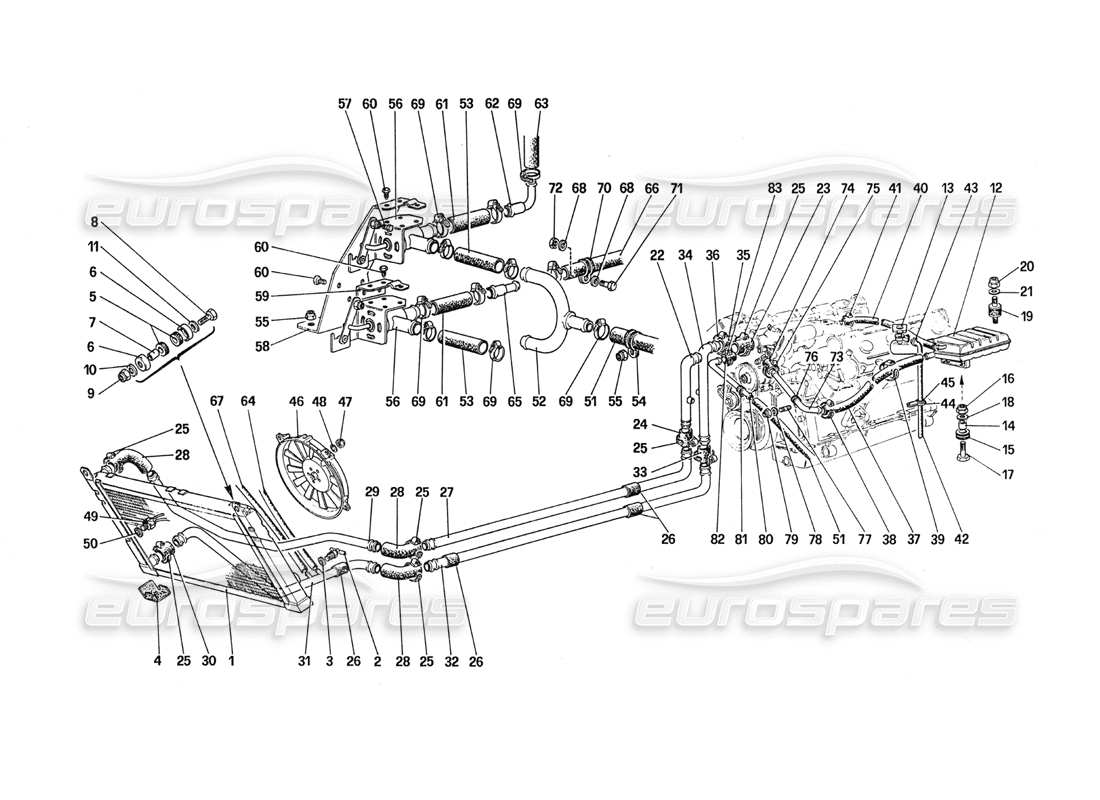a part diagram from the ferrari 288 parts catalogue