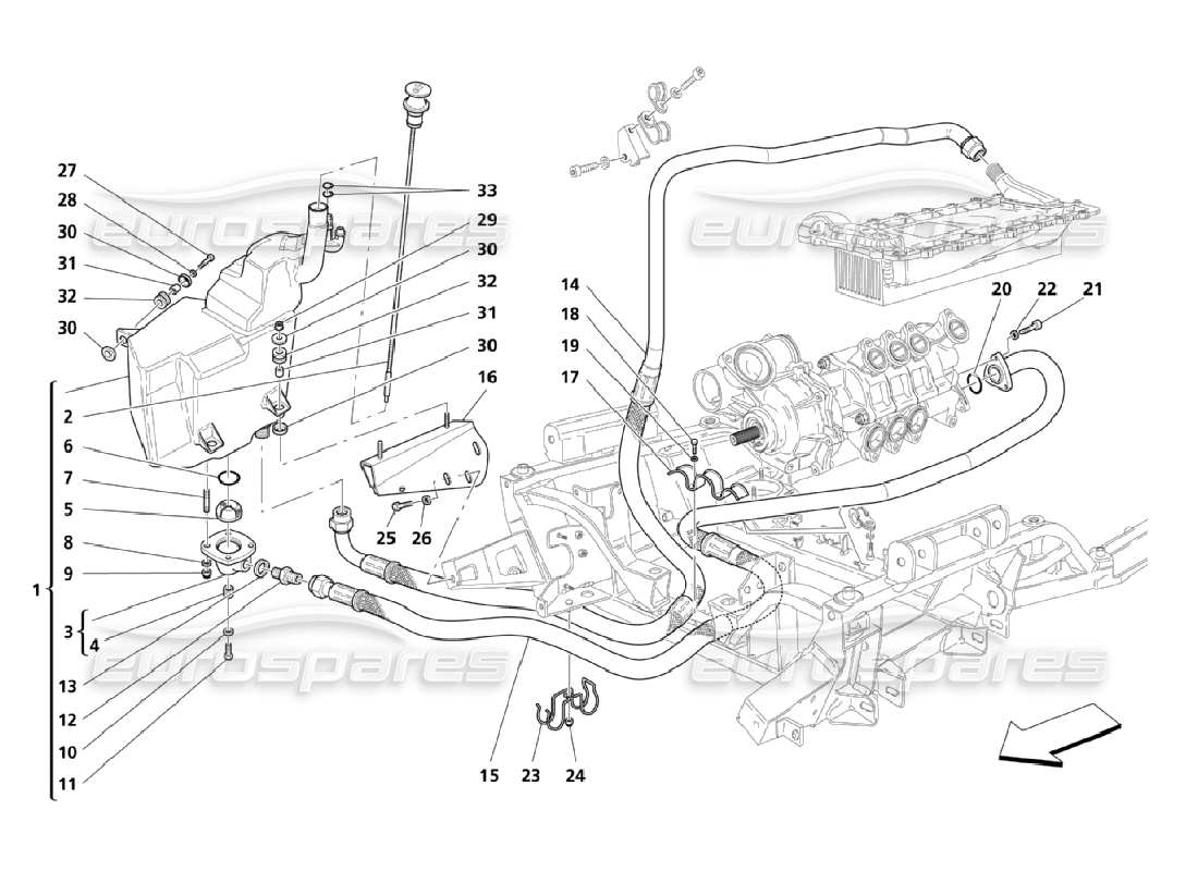 a part diagram from the maserati quattroporte m139 (2005-2013) parts catalogue