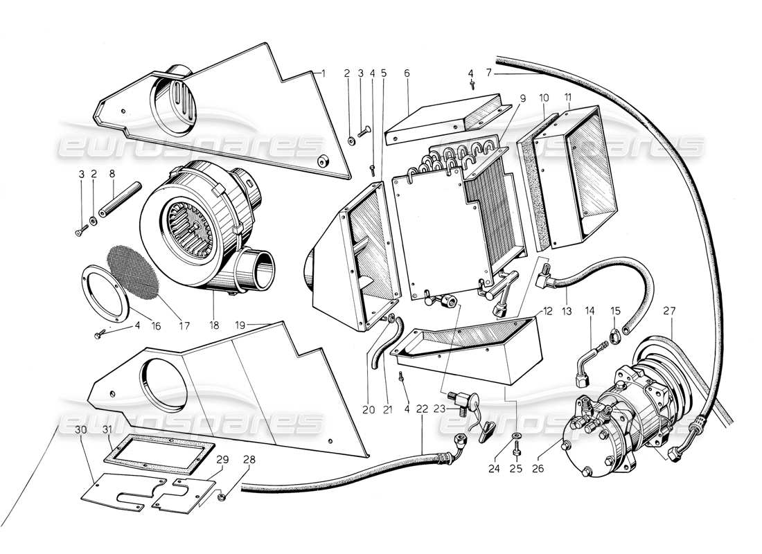 a part diagram from the lamborghini jalpa parts catalogue