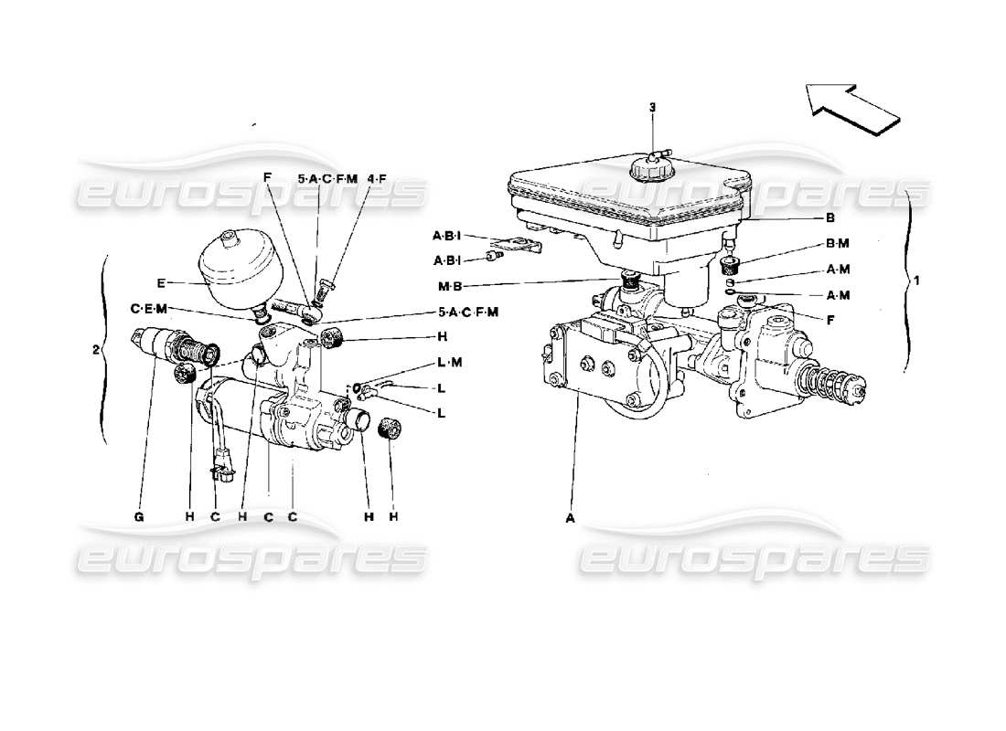a part diagram from the ferrari mondial parts catalogue