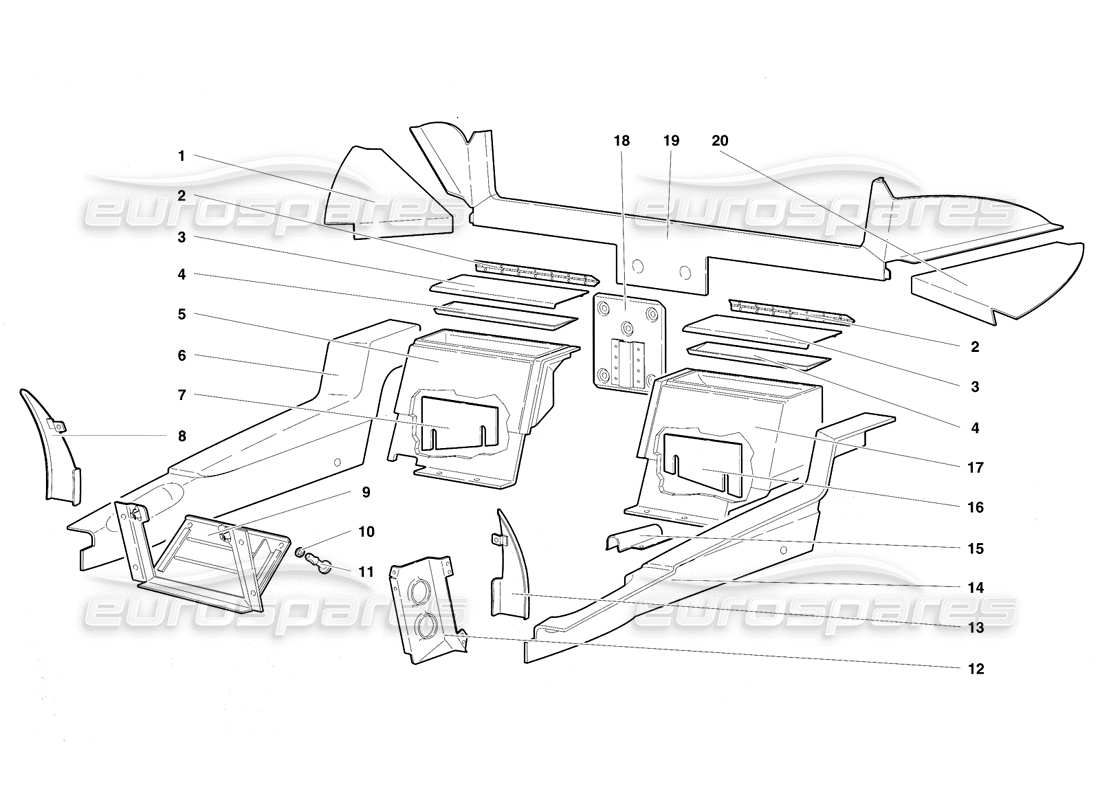 a part diagram from the lamborghini diablo vt (1994) parts catalogue