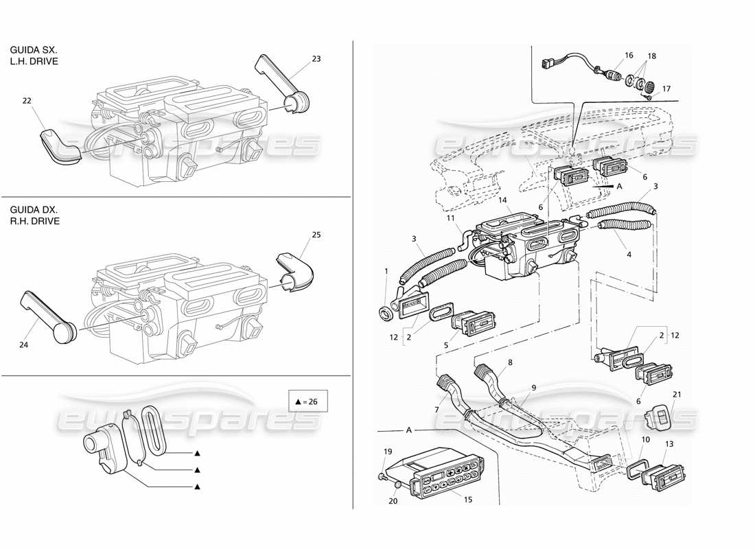a part diagram from the Maserati QTP V8 Evoluzione parts catalogue