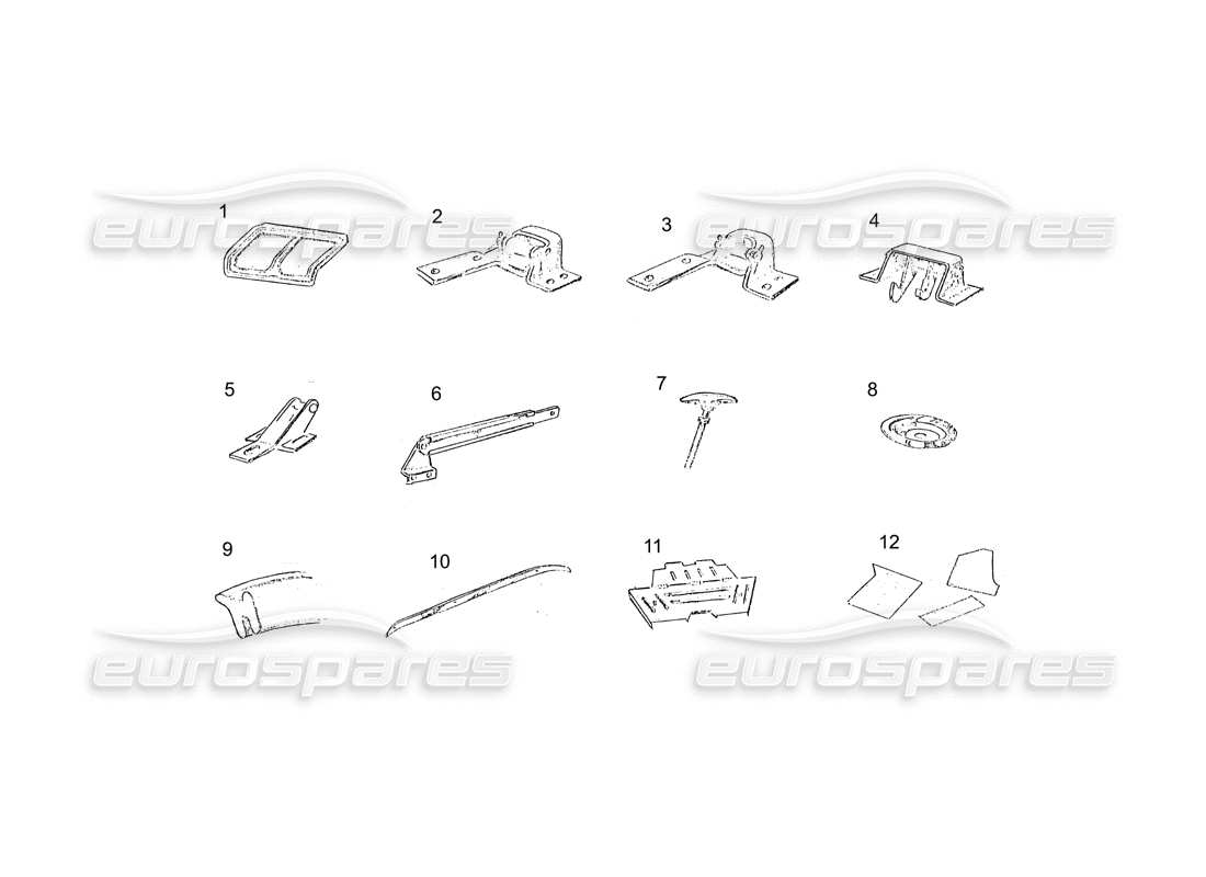 a part diagram from the ferrari 250 gt (coachwork) parts catalogue