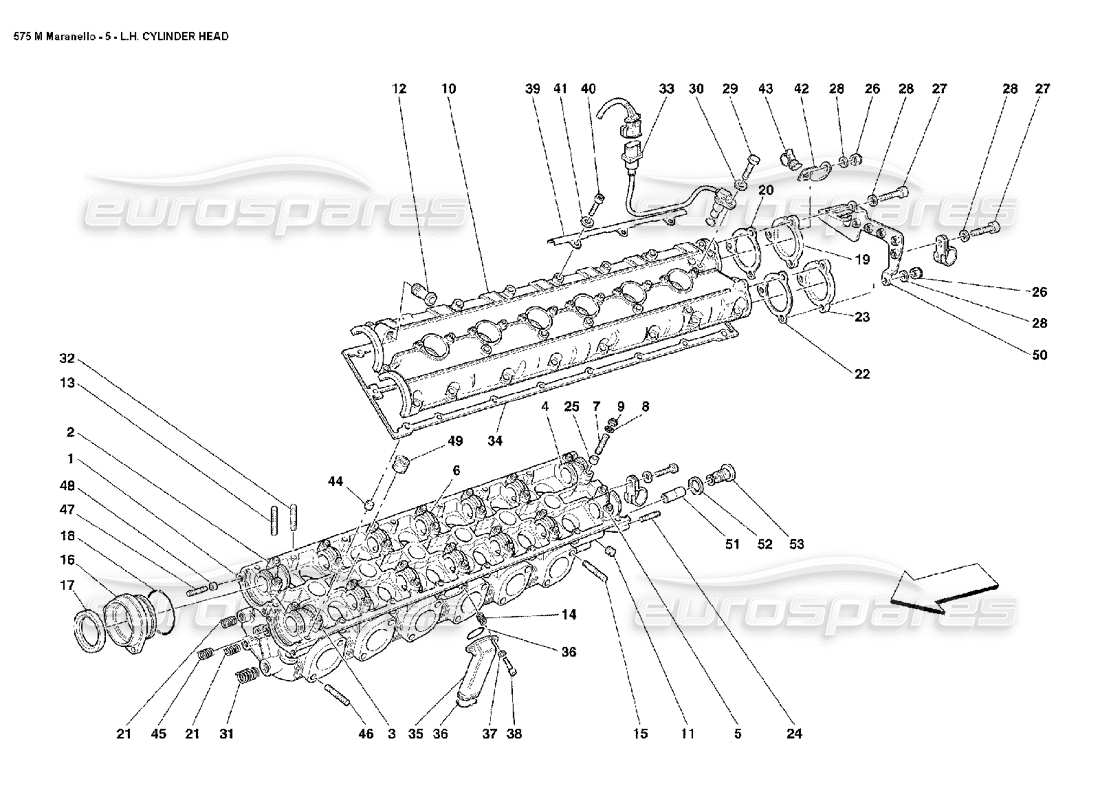 a part diagram from the ferrari 575m maranello parts catalogue