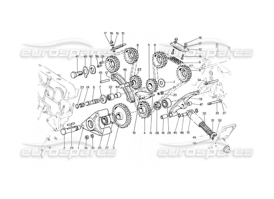 a part diagram from the ferrari 400 gt (mechanical) parts catalogue
