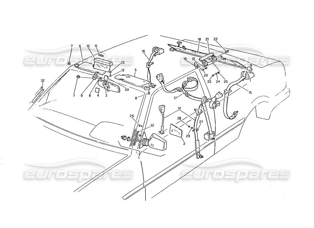 a part diagram from the Maserati Biturbo 2.5 (1984) parts catalogue