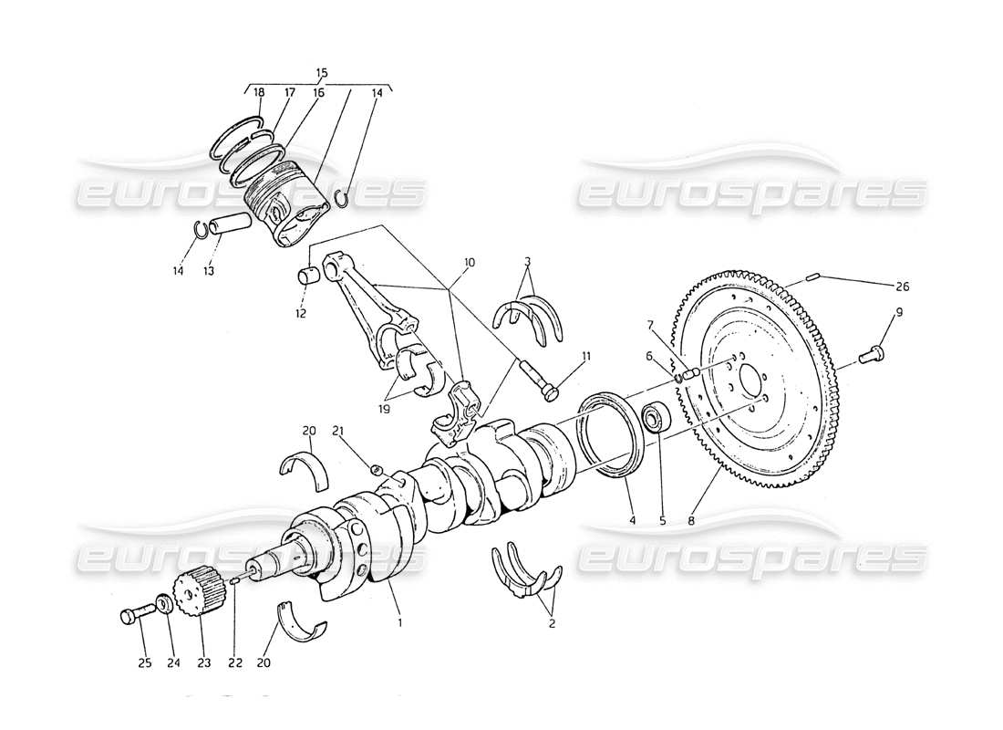 a part diagram from the maserati biturbo 2.5 (1984) parts catalogue